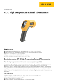 Thumbnail of document Data Sheet - 572-2 High-Temperature Infrared Thermometer